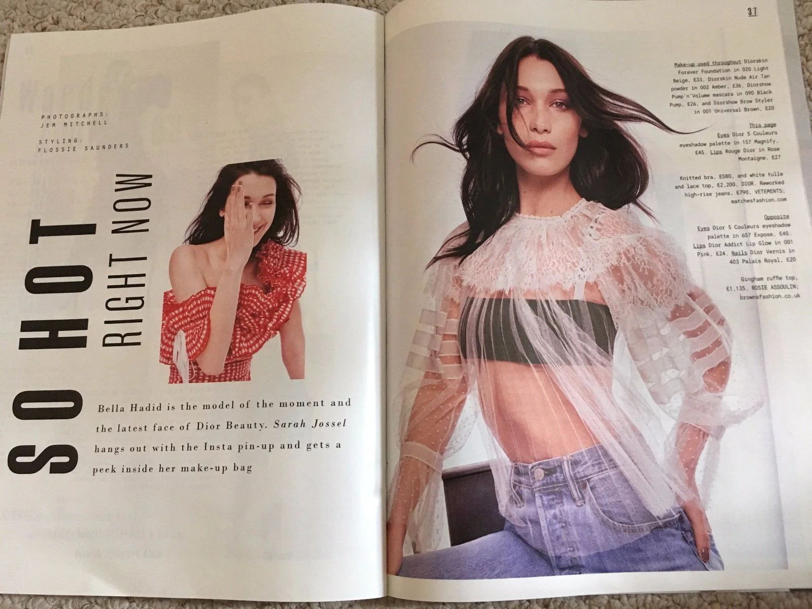 Bella Hadid Photo Cover UK interview Style Magazine April 2017 - Image 4