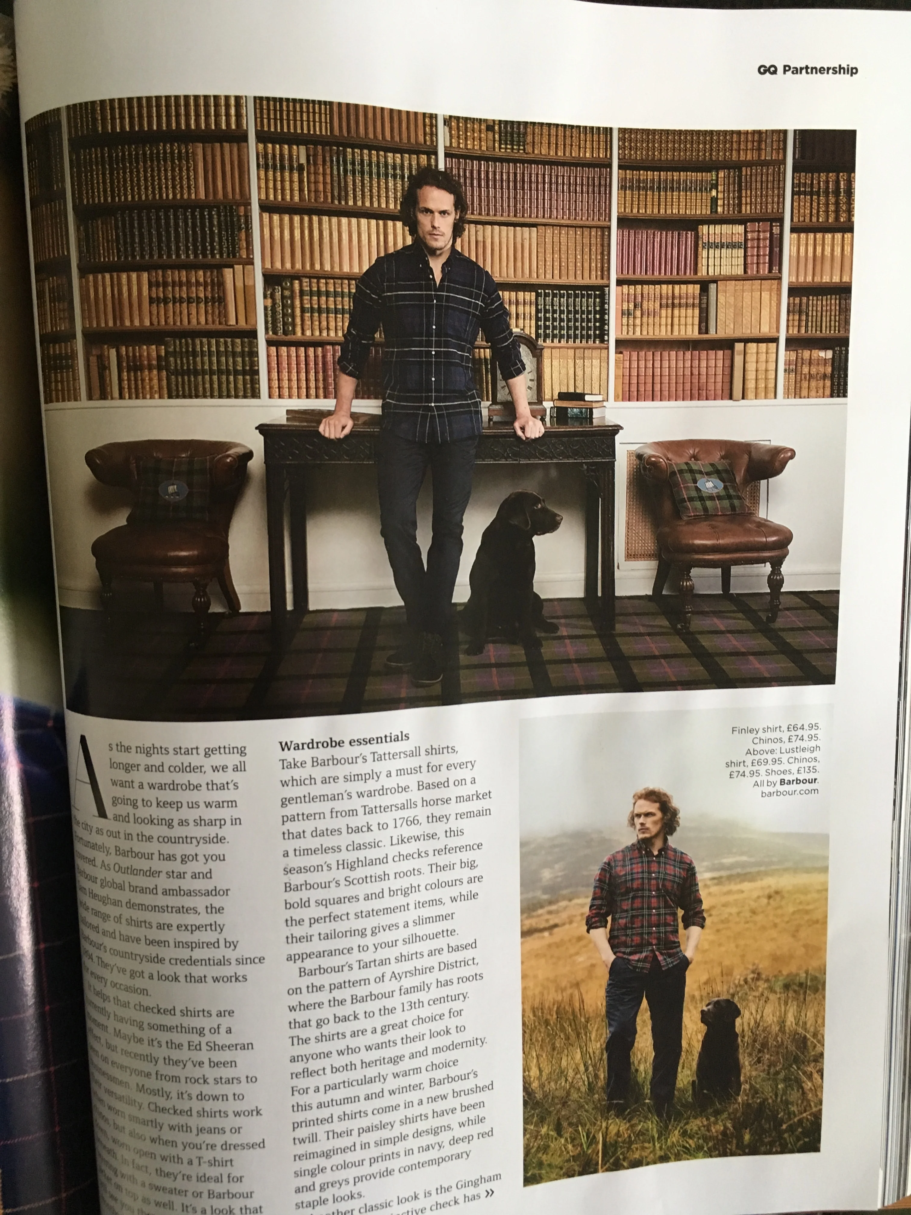 British GQ Magazine 2017 Sam Heughan Outlander Photo Shoot for Barbour - Image 3