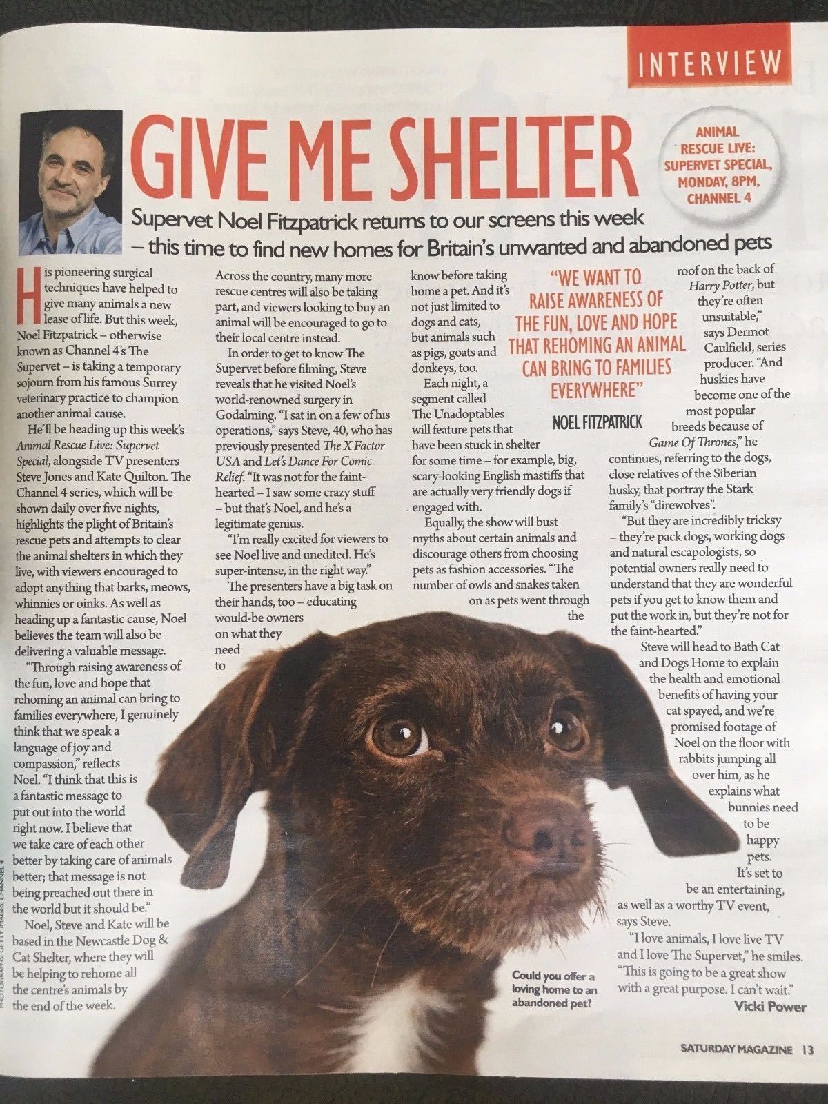 Saturday Magazine Aug 2017 Jodie Whittaker Dr Who Noel Fitzpatrick Jane Danson - Image 4